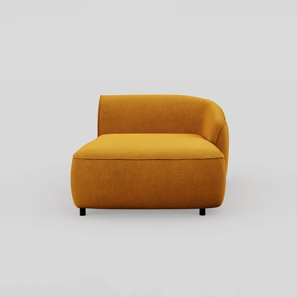 LHF Chaise Module - Yellow, Velvet