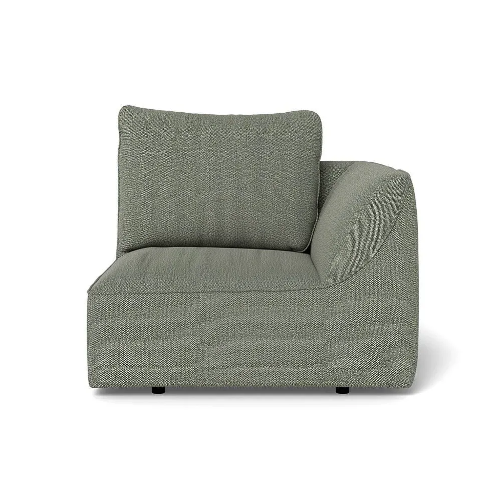 LHF Single Sofa Unit - Grey, Boucle Tweed