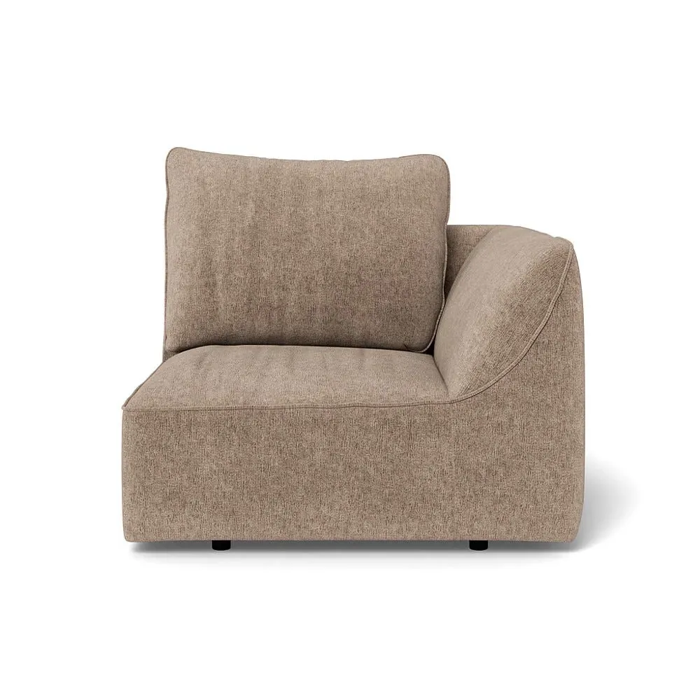 LHF Single Sofa Unit - Natural, Boucle Velvet