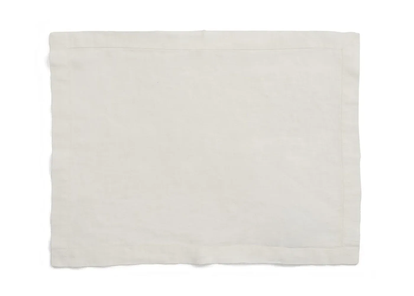 Linen Placemat with Hand Sewn Borders - Cream