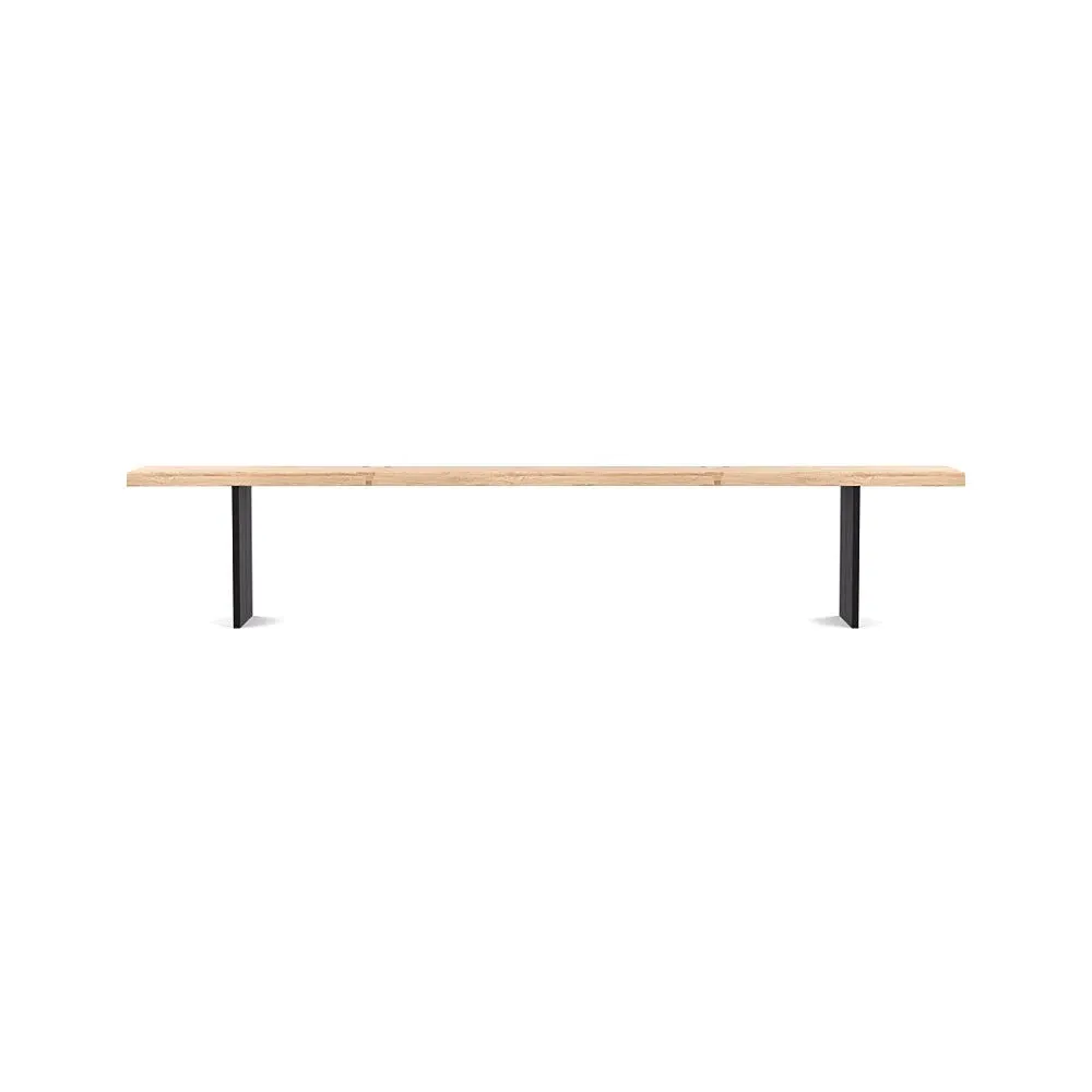 Live Edge Bench with Black Legs - Oak, Wood