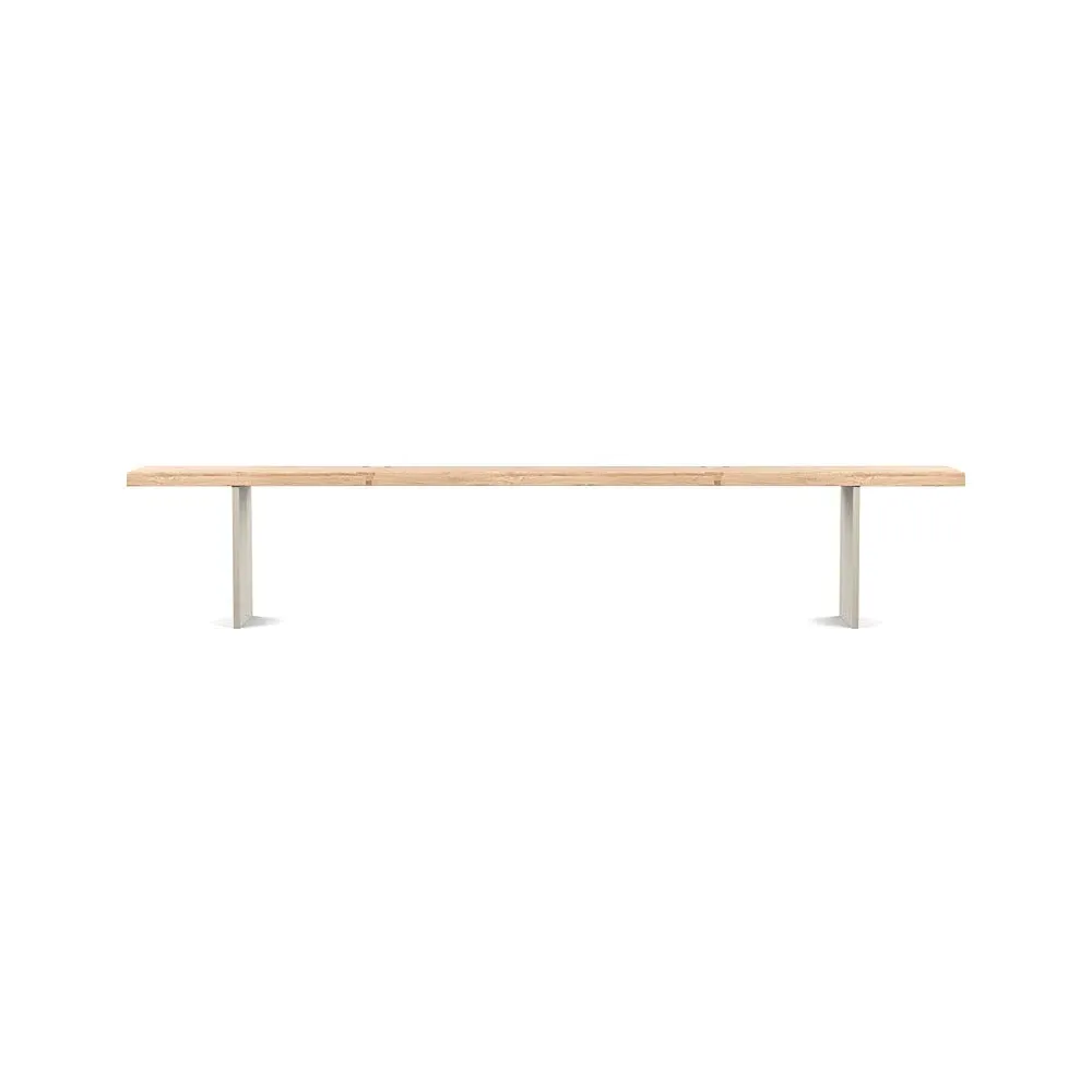Live Edge Bench with Steel Legs - Oak, Wood