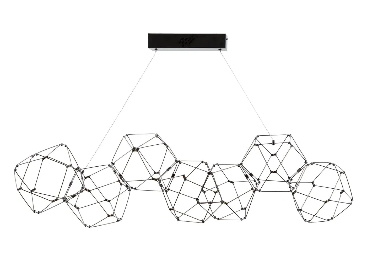 Long LED Pendant Light - Black Chrome image