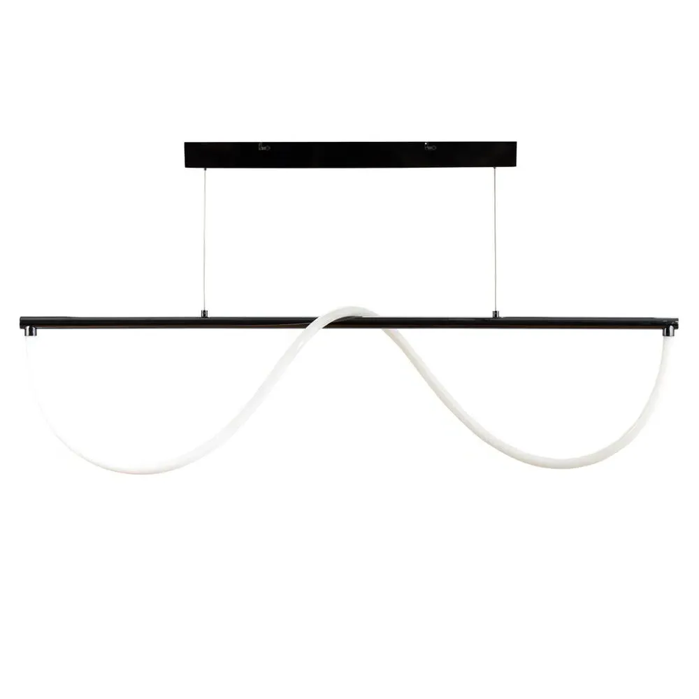 Long LED Pendant Light - Black Chrome image