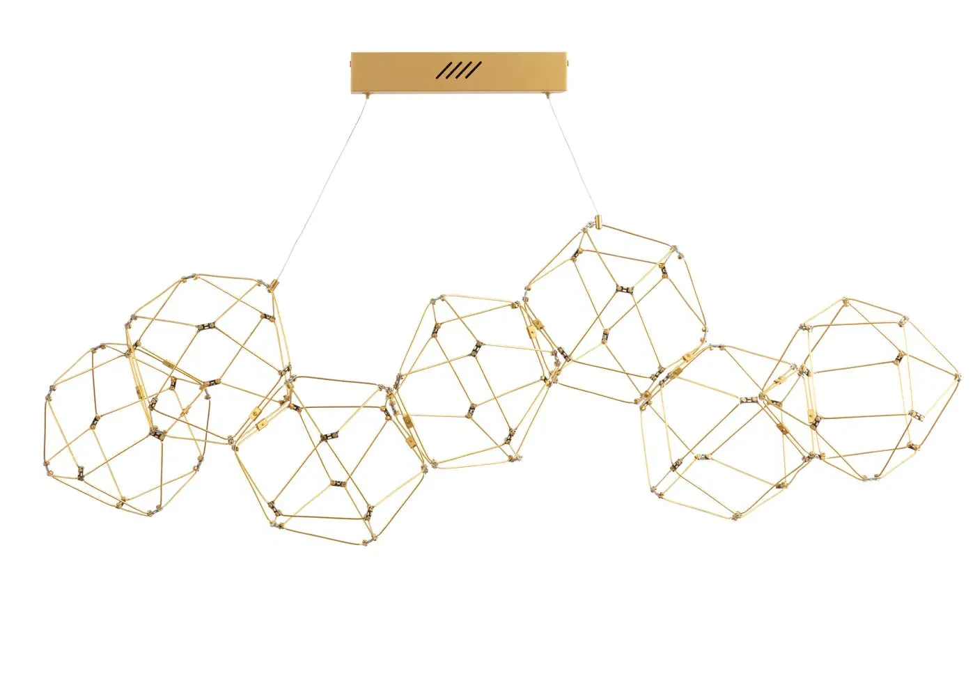 Long LED Pendant Light - Brass