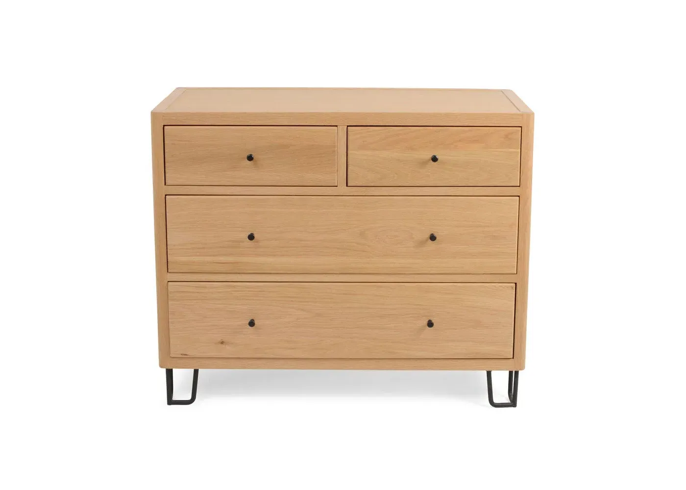 Low Chest with 4 Drawers - Light Wood, Oak image