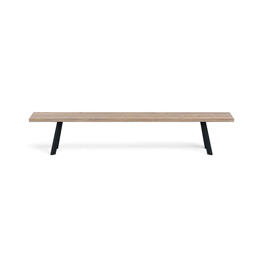 Madrid Bench Straight Edge - Grey Oak