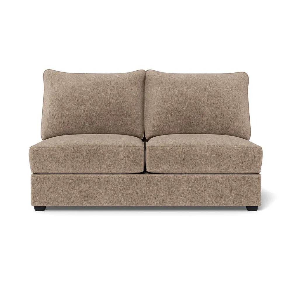 Medium Armless Sofa Unit - Natural, Boucle Velvet