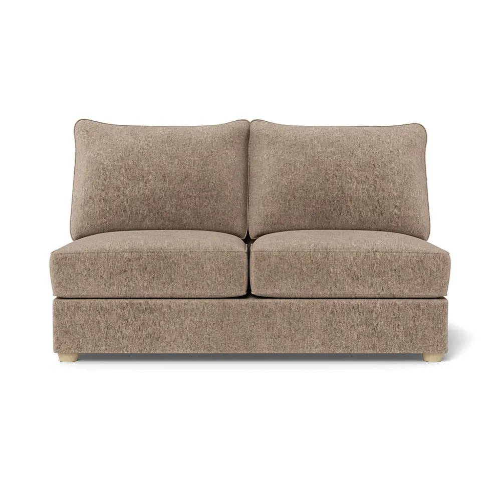 Medium Armless Sofa Unit - Natural, Boucle Velvet