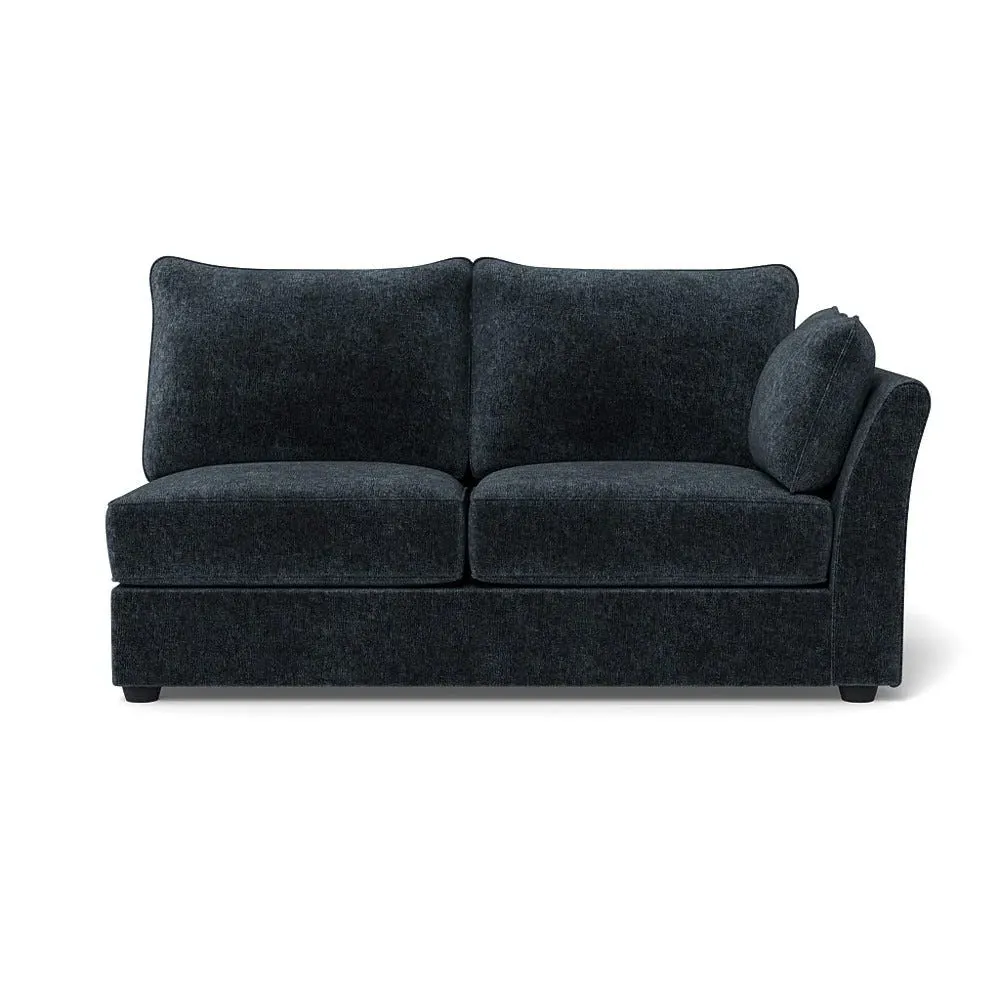 Medium LHF Sofa Unit - Blue, Boucle Velvet