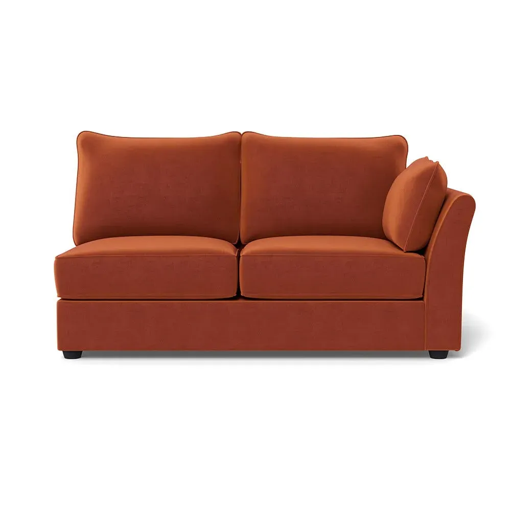 Medium LHF Sofa Unit - Brown, Cotton Velvet