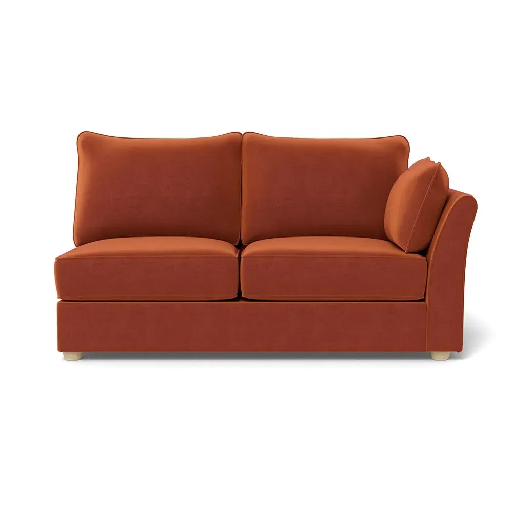 Medium LHF Sofa Unit - Brown, Cotton Velvet