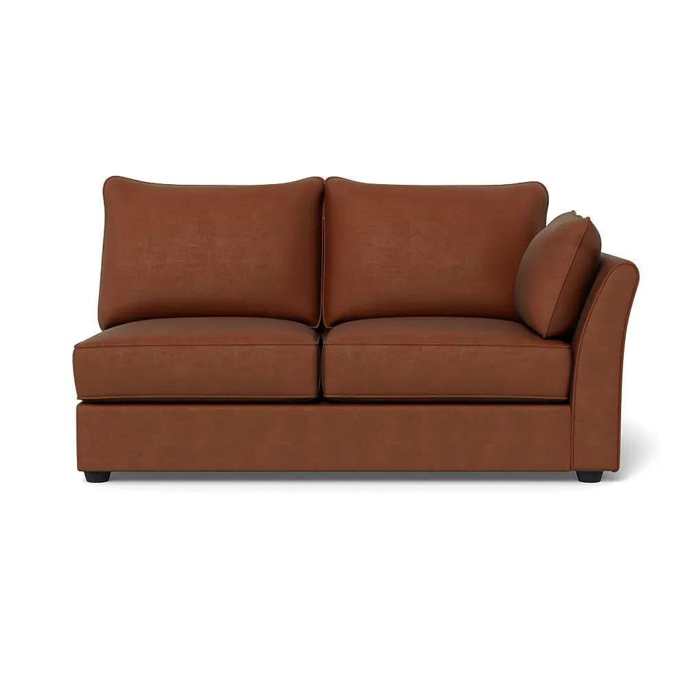 Medium LHF Sofa Unit - Brown, Smart Luxe Velvet