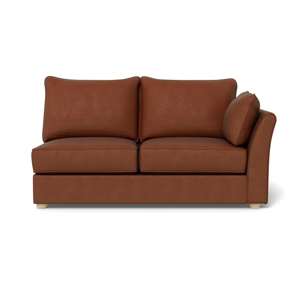 Medium LHF Sofa Unit - Brown, Smart Luxe Velvet