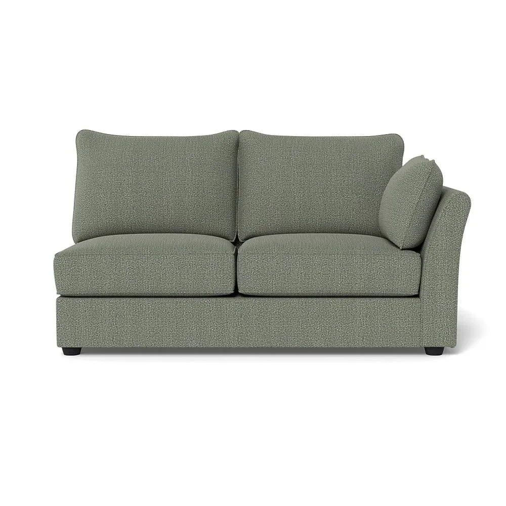 Medium LHF Sofa Unit - Grey, Boucle Tweed