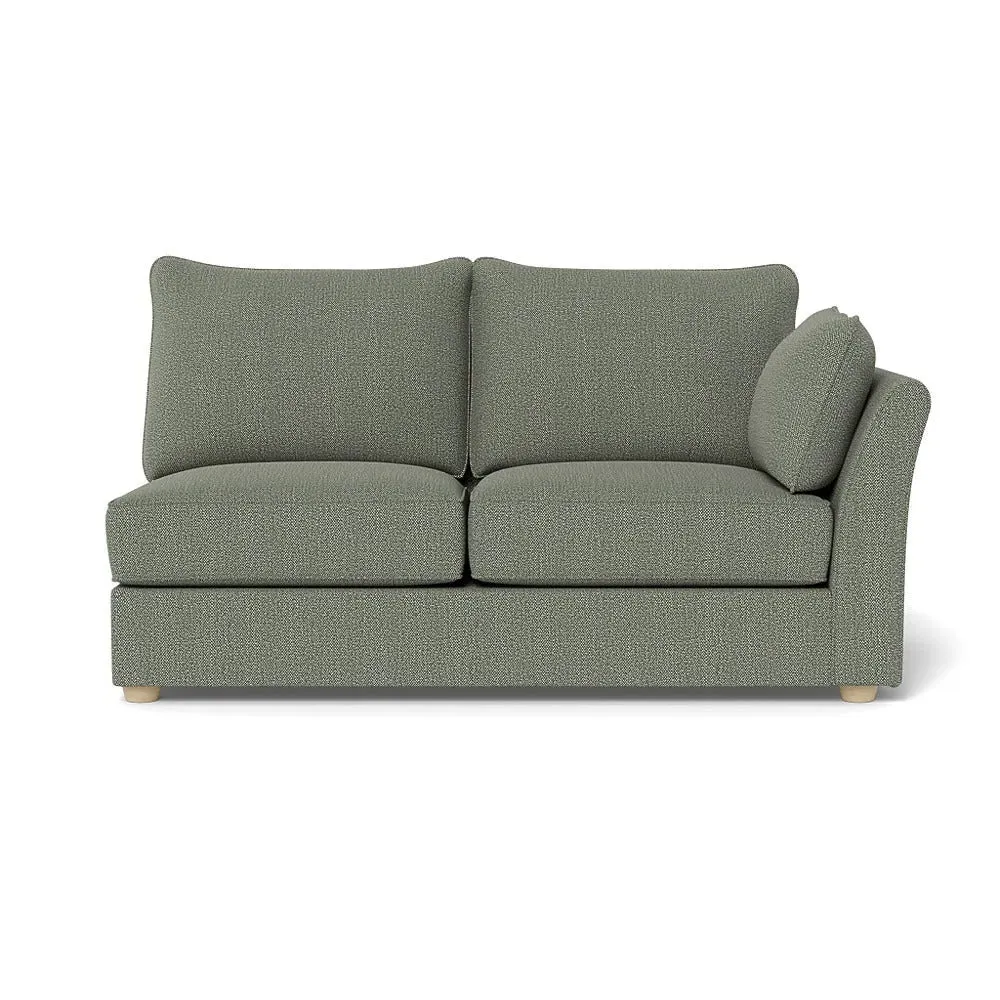 Medium LHF Sofa Unit - Lapis, Boucle Tweed
