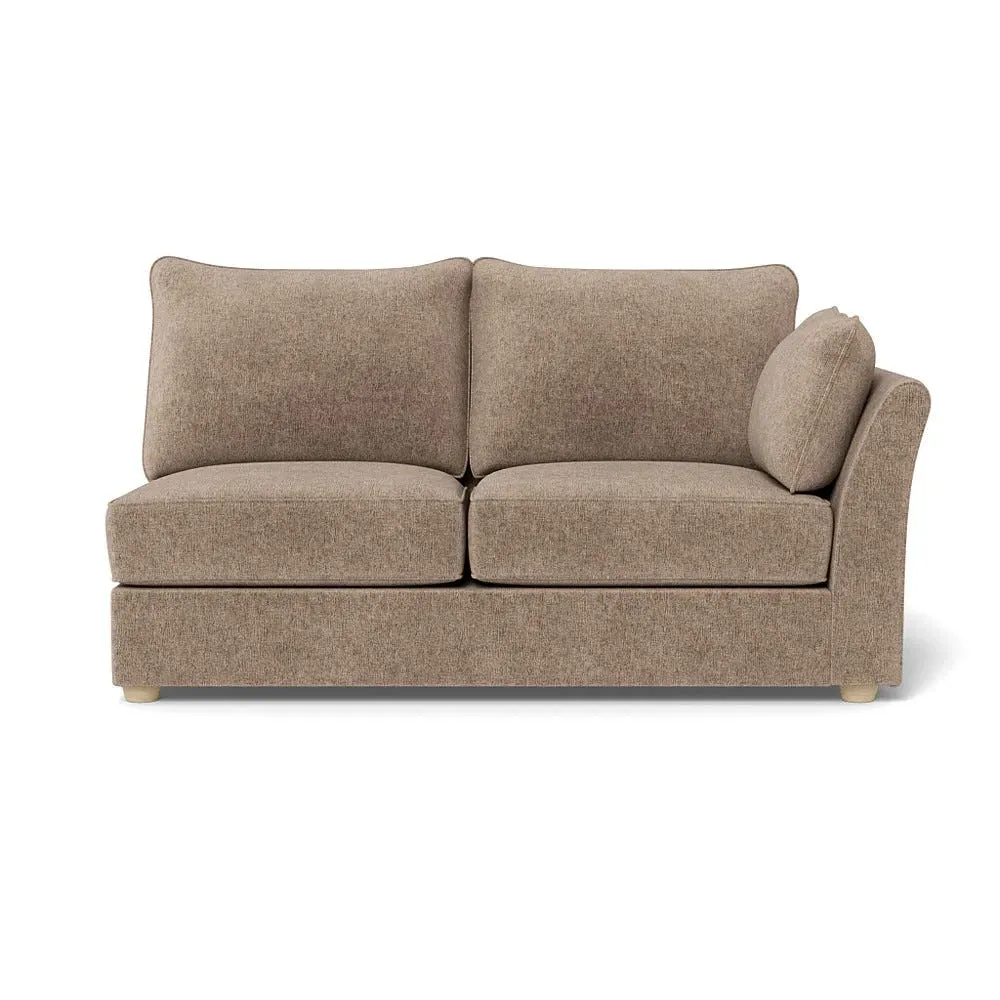 Medium LHF Sofa Unit - Natural, Boucle Velvet