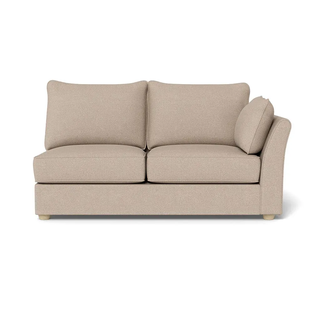 Medium LHF Sofa Unit - Pearl, Boucle Tweed