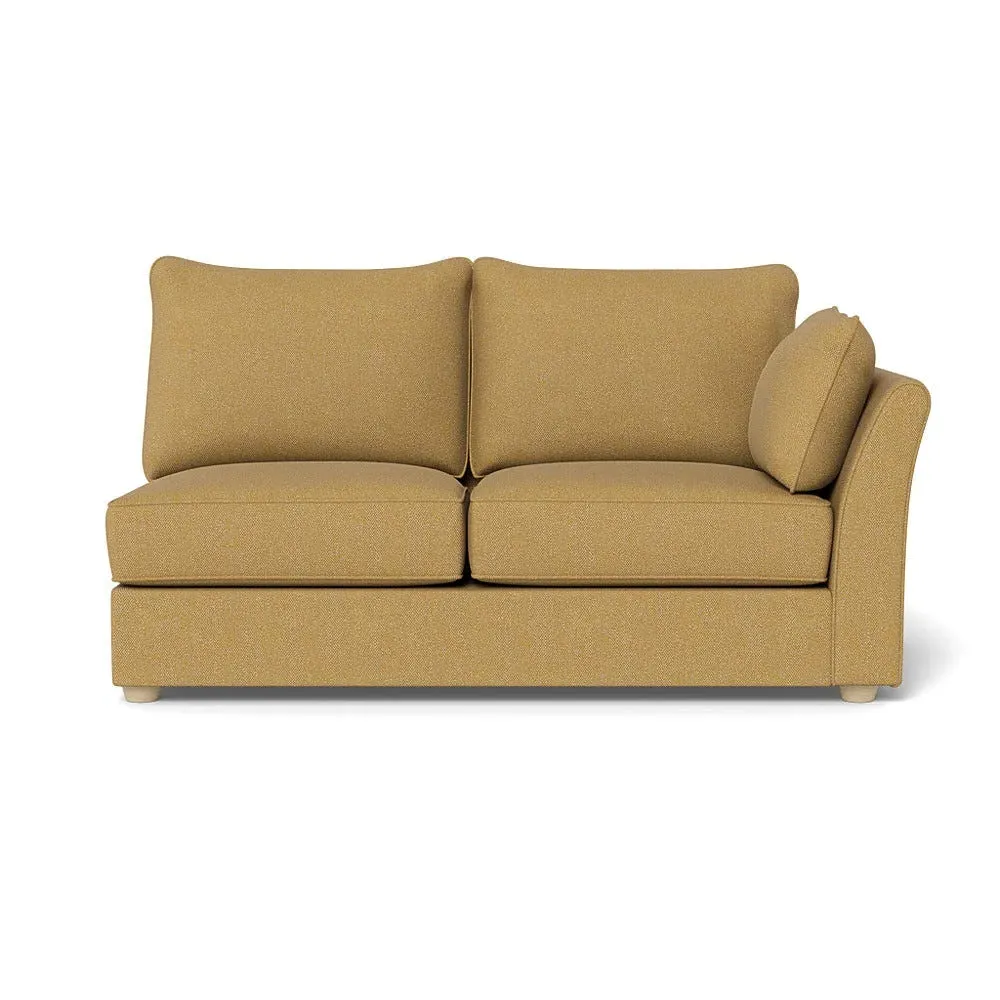 Medium LHF Sofa Unit - Yellow, Boucle Tweed