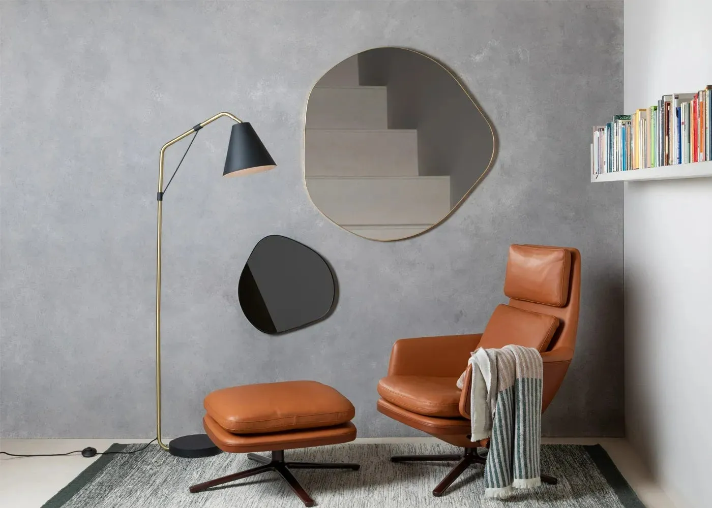 Medium Organic Mirror with Fine Edge - Smoke