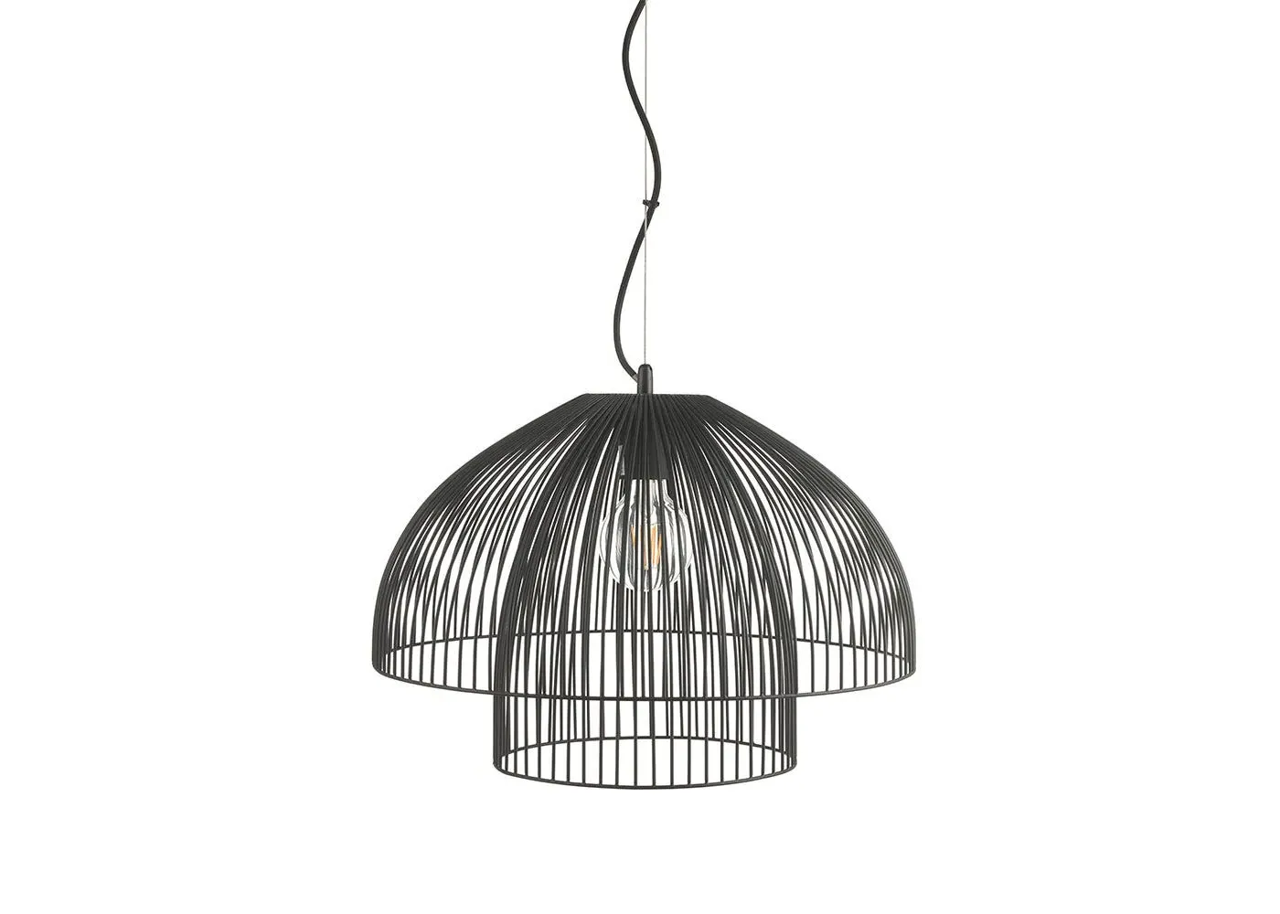 Medium Pendant Light - Black, Wire