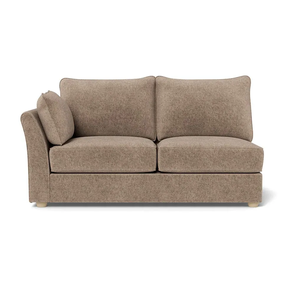 Medium RHF Sofa Unit - Natural, Boucle Velvet