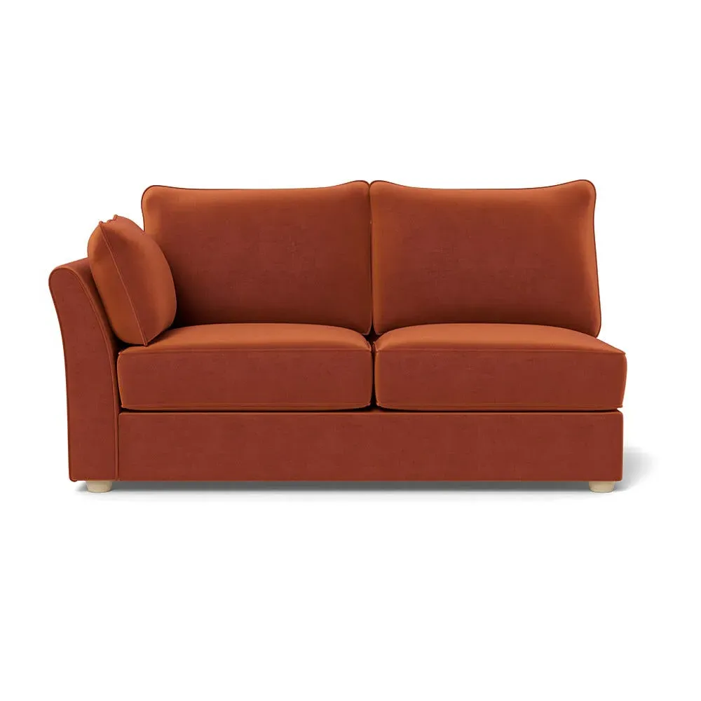 Medium RHF Sofa Unit - Russet, Cotton Velvet