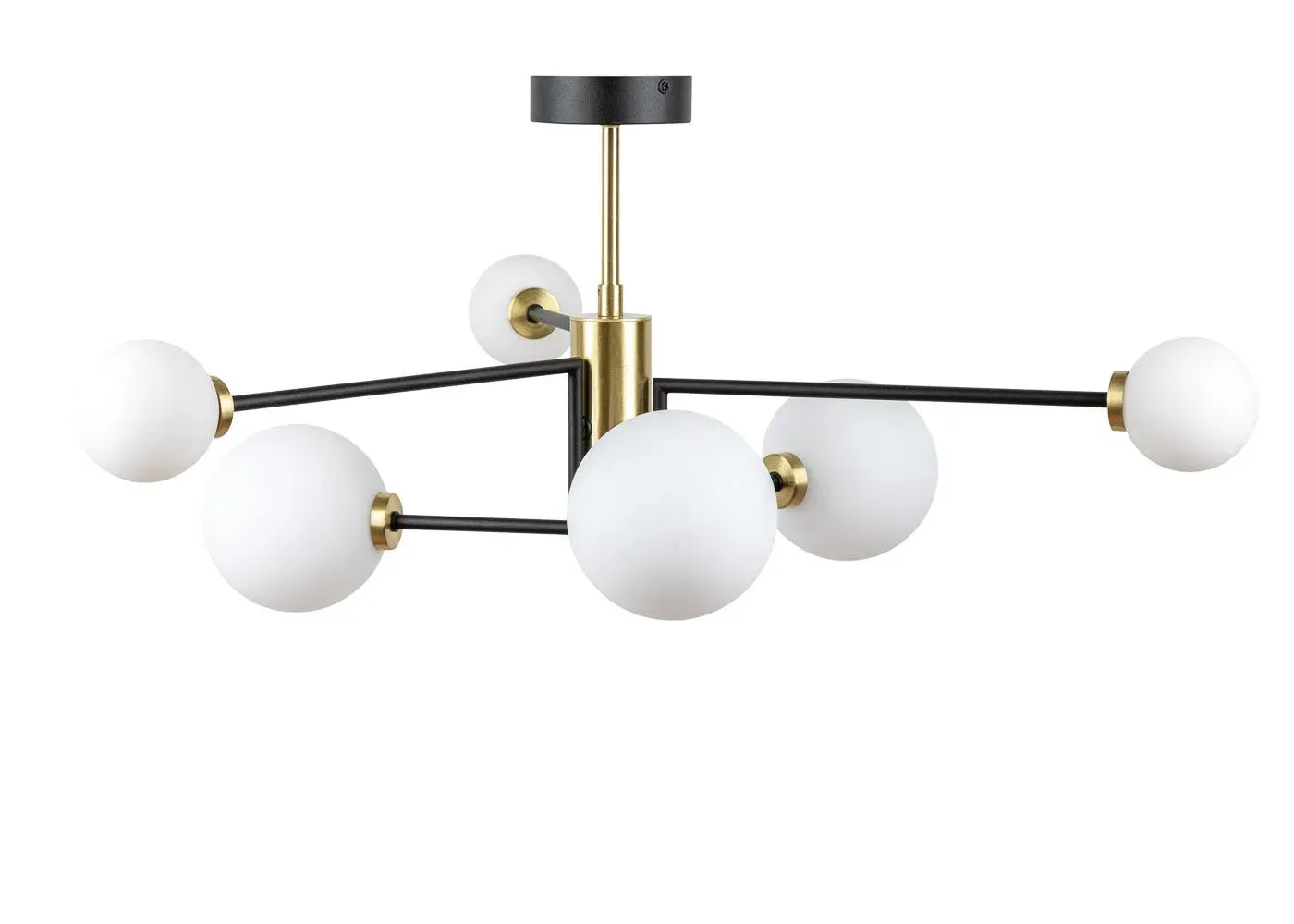 Multi-Arm Flush Chandelier - Black, Metal image