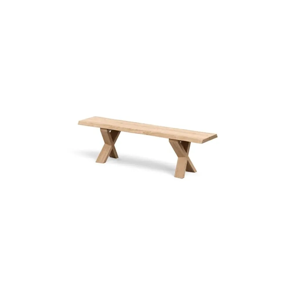 Oslo Bench Natural Edge - Light Wood, Oak
