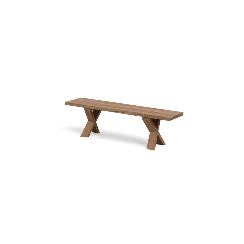 Oslo Bench Straight Edge - Dark Wood, Oak