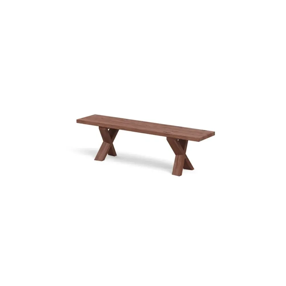 Oslo Bench Straight Edge - Dark Wood, Walnut