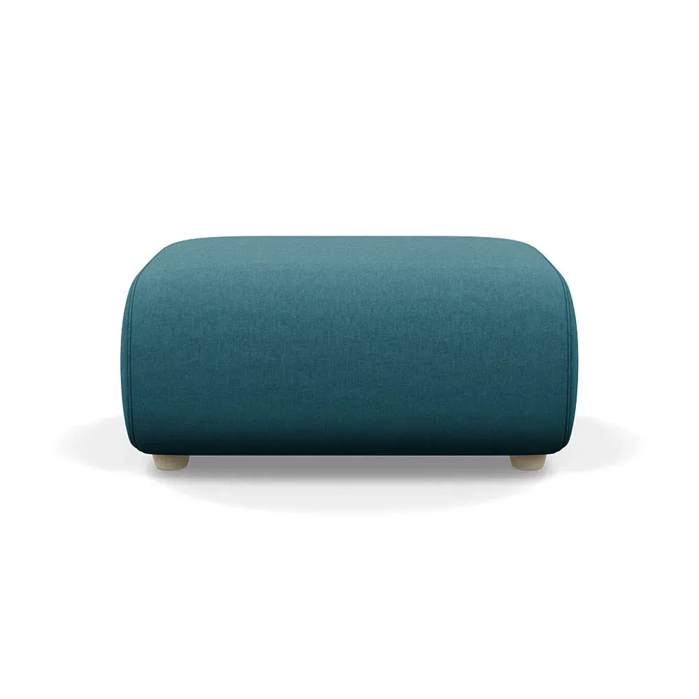 Ottoman with Beech Feet - Cadet, Brushed Cotton image