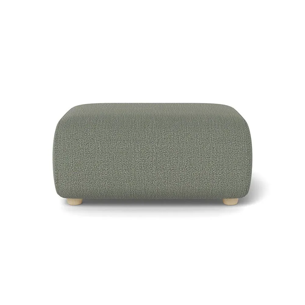 Ottoman with Beech Feet - Grey, Boucle Tweed