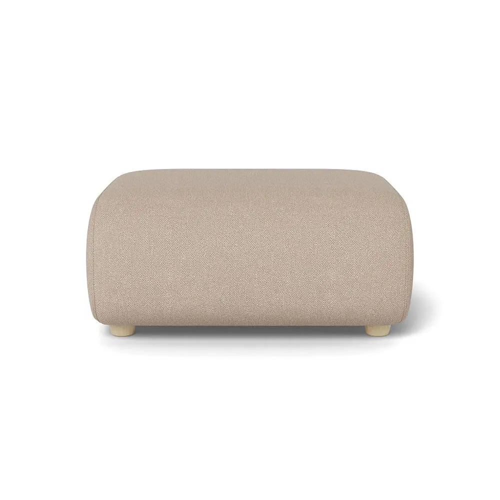 Ottoman with Beech Feet - Natural, Boucle Tweed