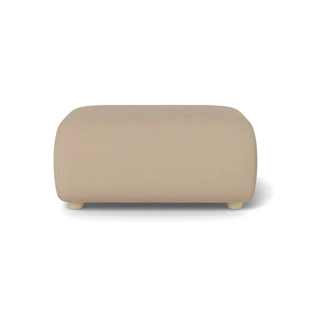 Ottoman with Beech Feet - Natural, Linen-Cotton