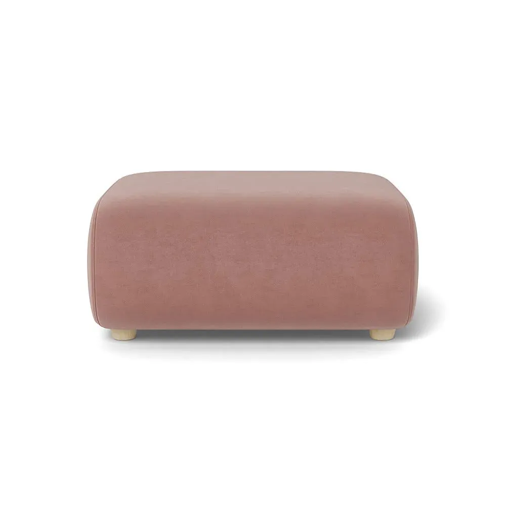 Ottoman with Beech Feet - Pink, Luxe Velvet