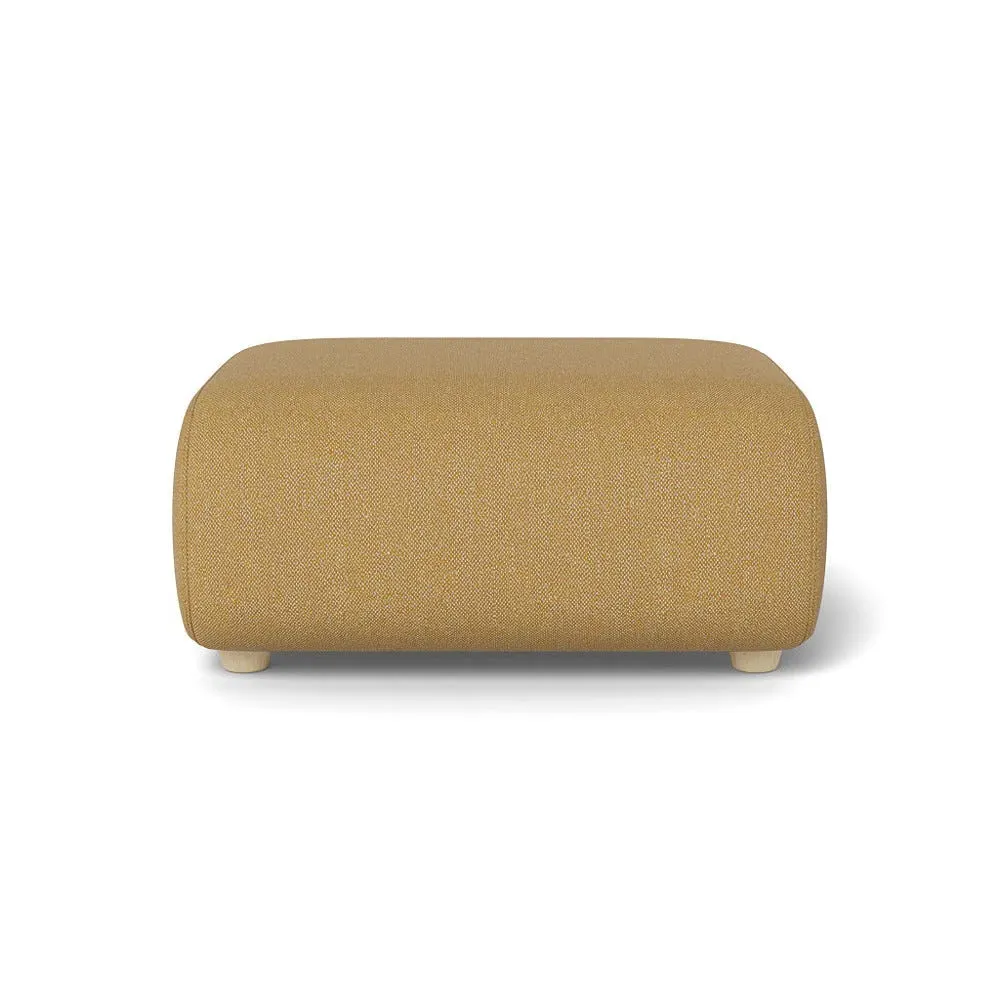Ottoman with Beech Feet - Yellow, Boucle Tweed