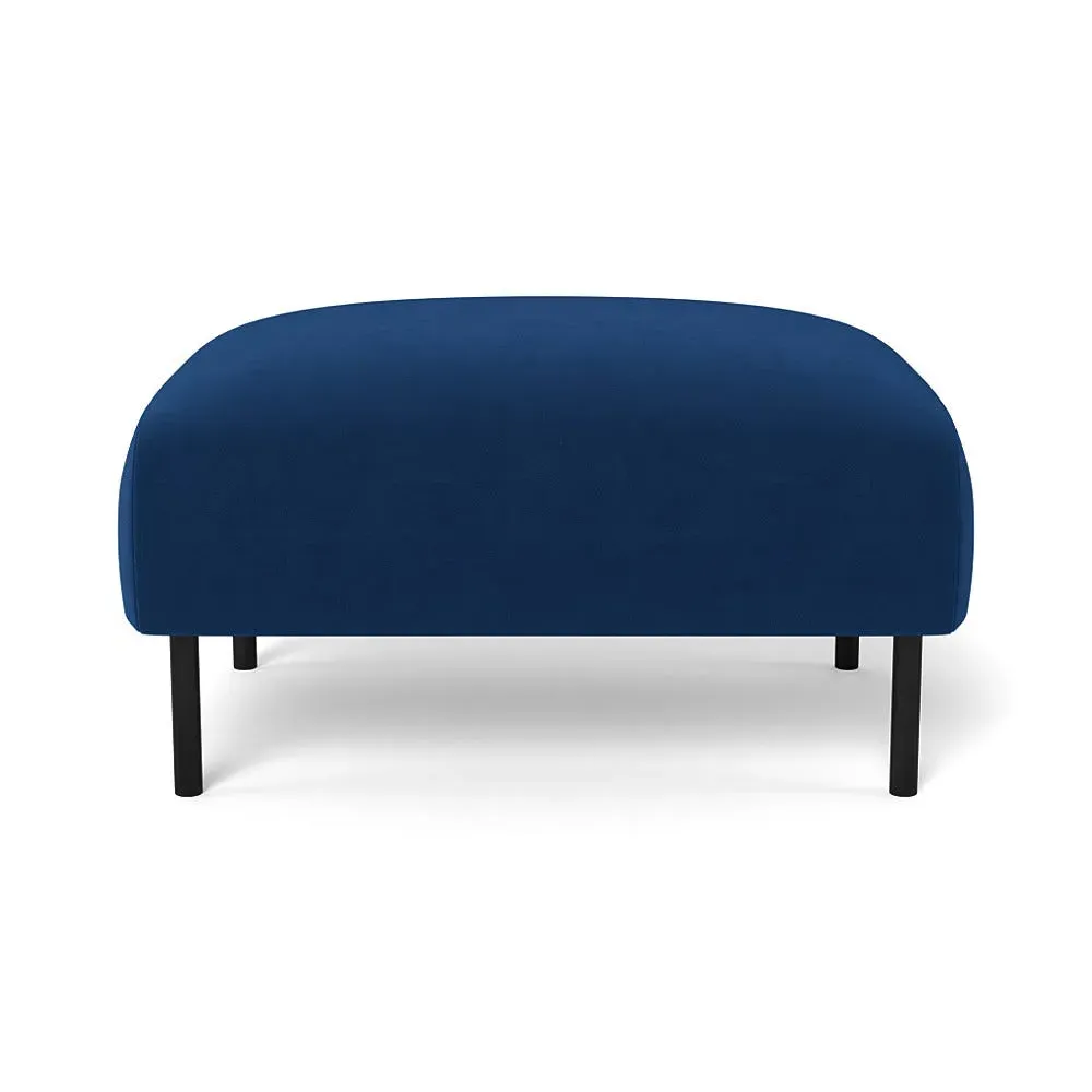 Ottoman with Black Feet - Blue, Velvet