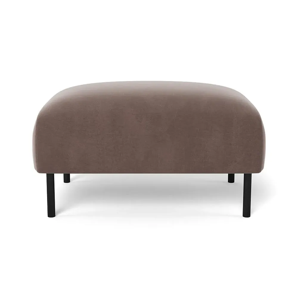 Ottoman with Black Feet - Brown, Velvet