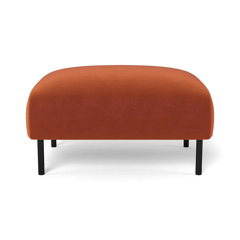 Ottoman with Black Feet - Brown, Velvet