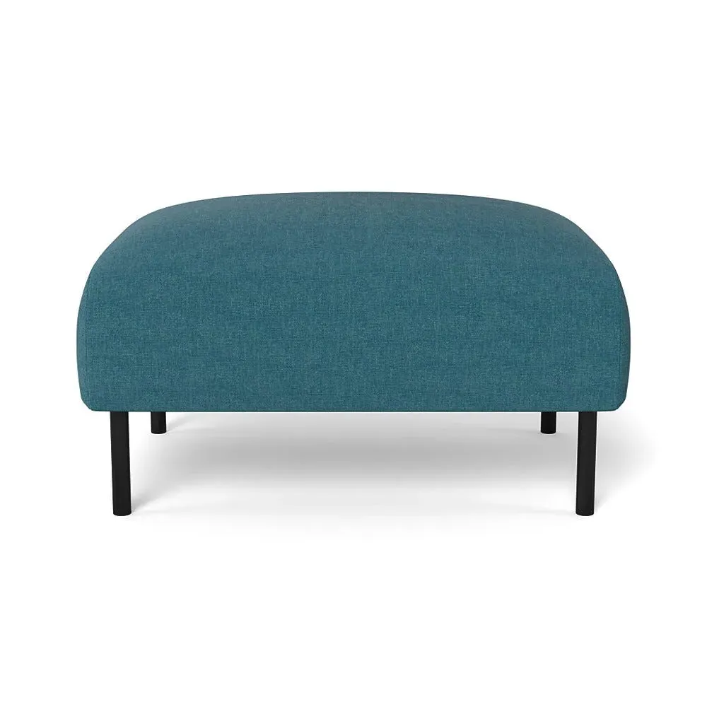 Ottoman with Black Feet - Cadet, Brushed Cotton image