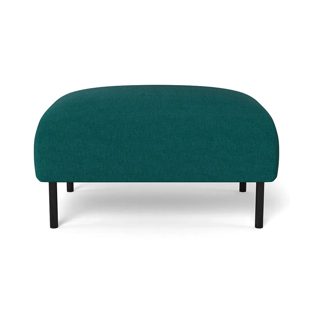Ottoman with Black Feet - Green, Cotton