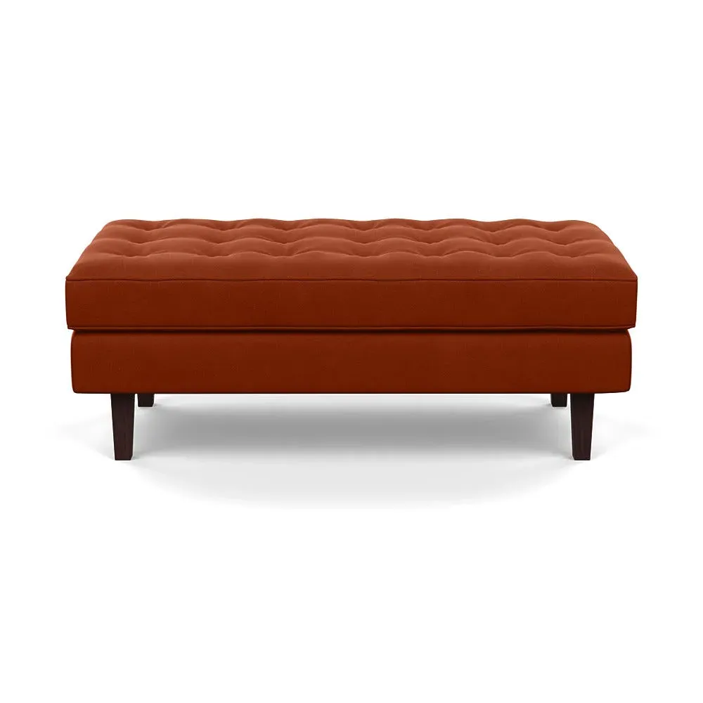 Ottoman with Black Feet - Red, Velvet image