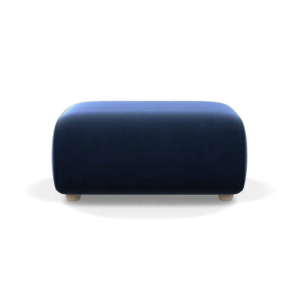 Ottoman with Storage - Blue, Velvet image