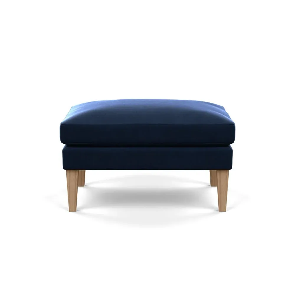 Ottoman with Tapered Legs - Grey, Velvet