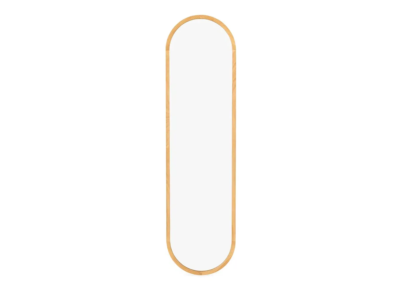 Oval Wall Mirror - Light Wood, Oak image