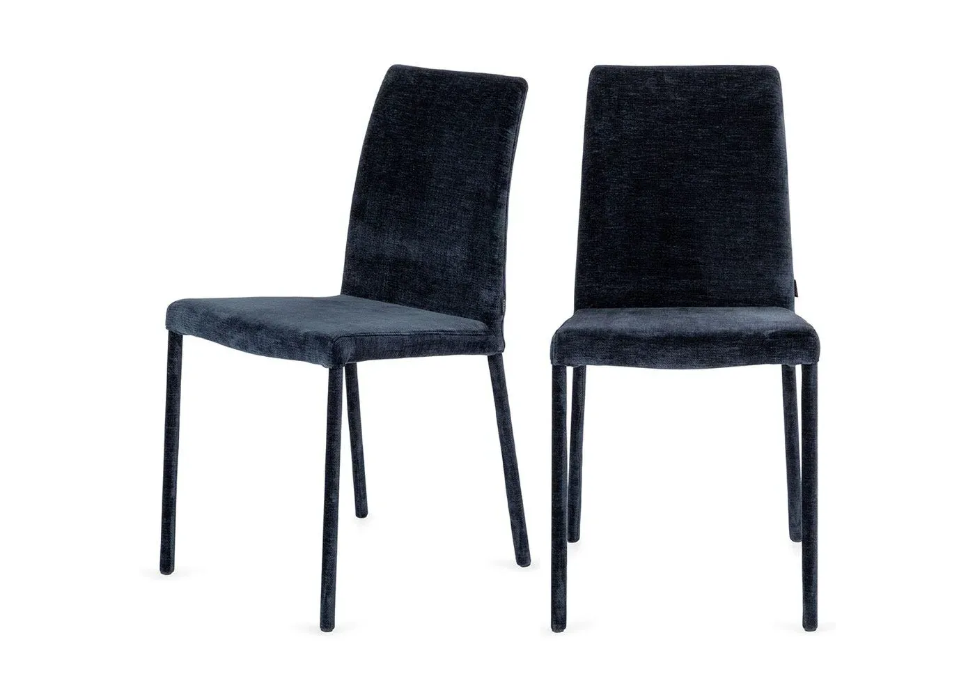 Pair of Dining Chairs with Padding - Denim, Fabric image