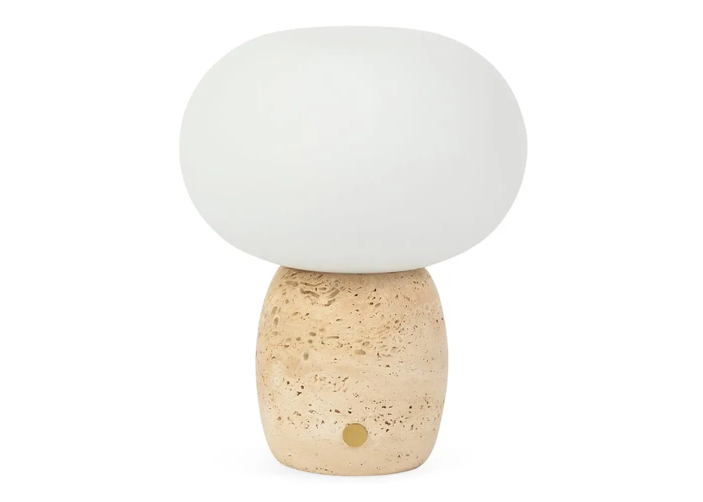 Pebble LED Portable Table Lamp - White, Travertine