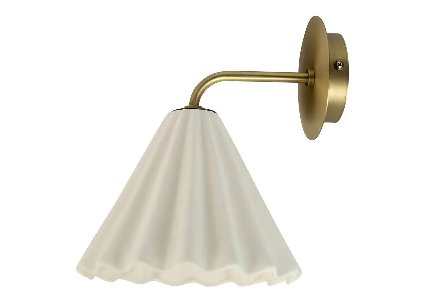 Porcelain Wall Light - White, Brushed Gold image