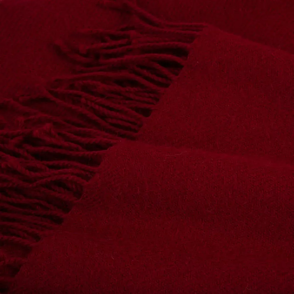 Pure Alpaca Throw - Burgundy
